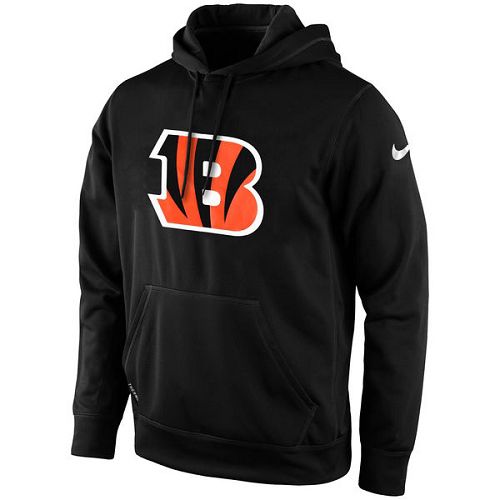 Men's Cincinnati Bengals Nike Black KO Logo Essential Hoodie - Click Image to Close